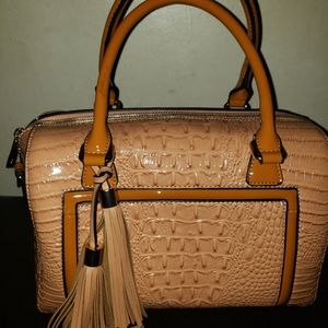 Patent Leather Top Handle Handbag